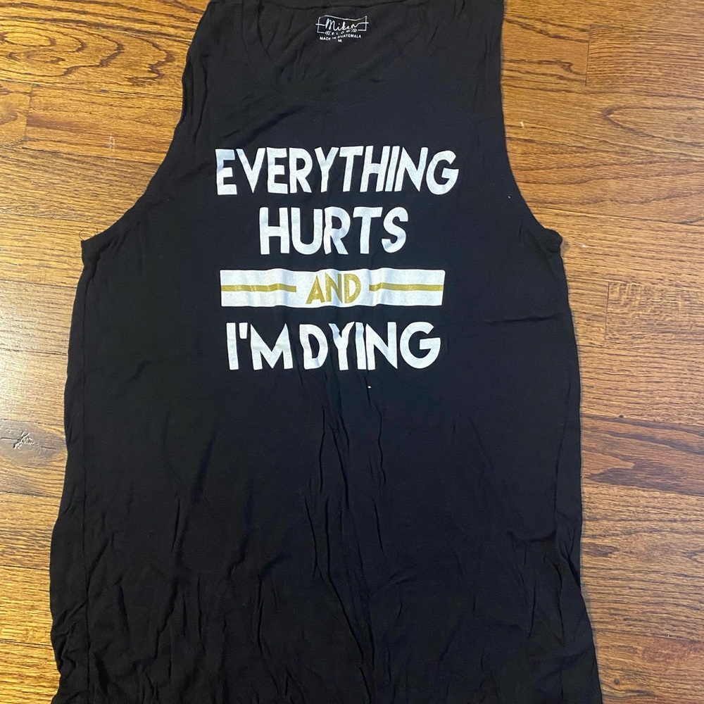 Black Graphic Tank Top by